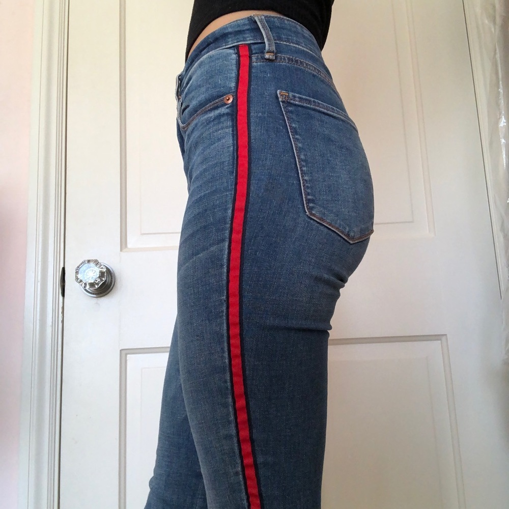 Ultra High Rise Side-Stripe Jeans // Abercrombie